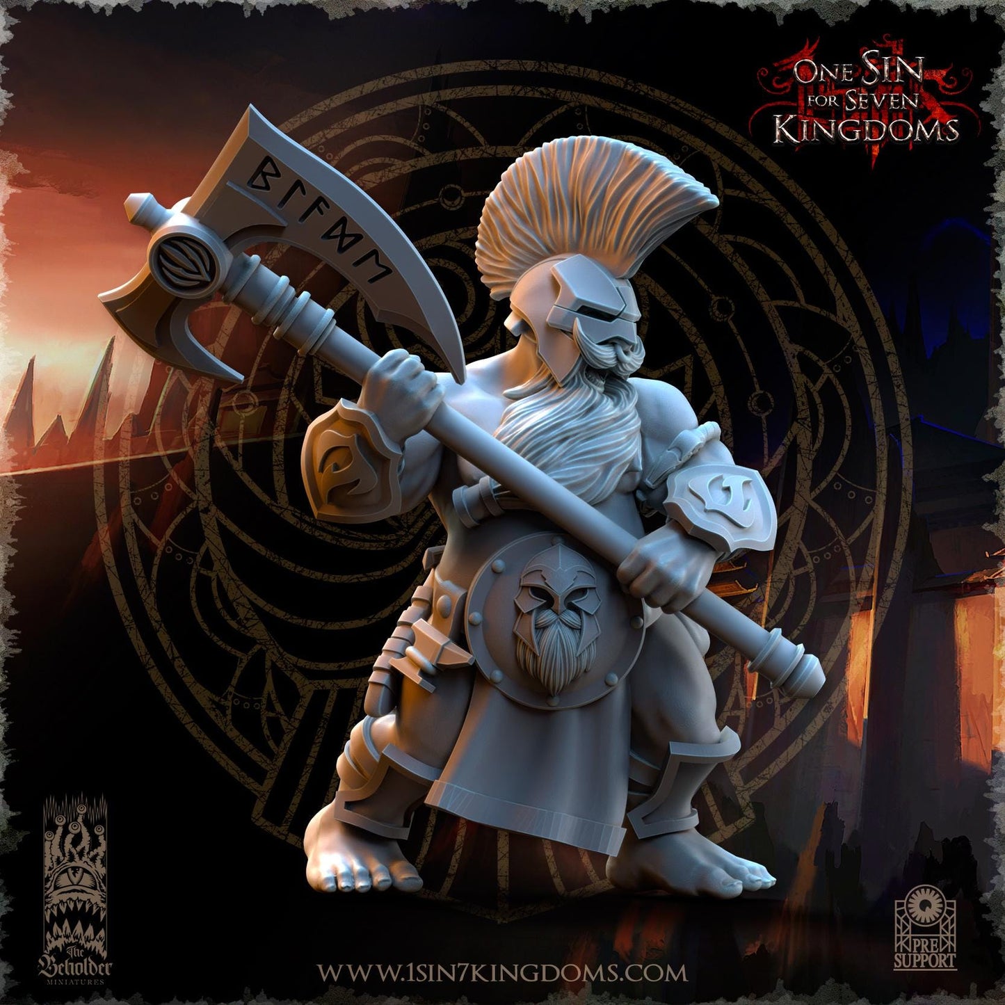 The Beholder Miniatures Dwarven Kingdoms Cleavers of Molten Core - Fantasy / D&D (Custom Order) - product image 3 of 4