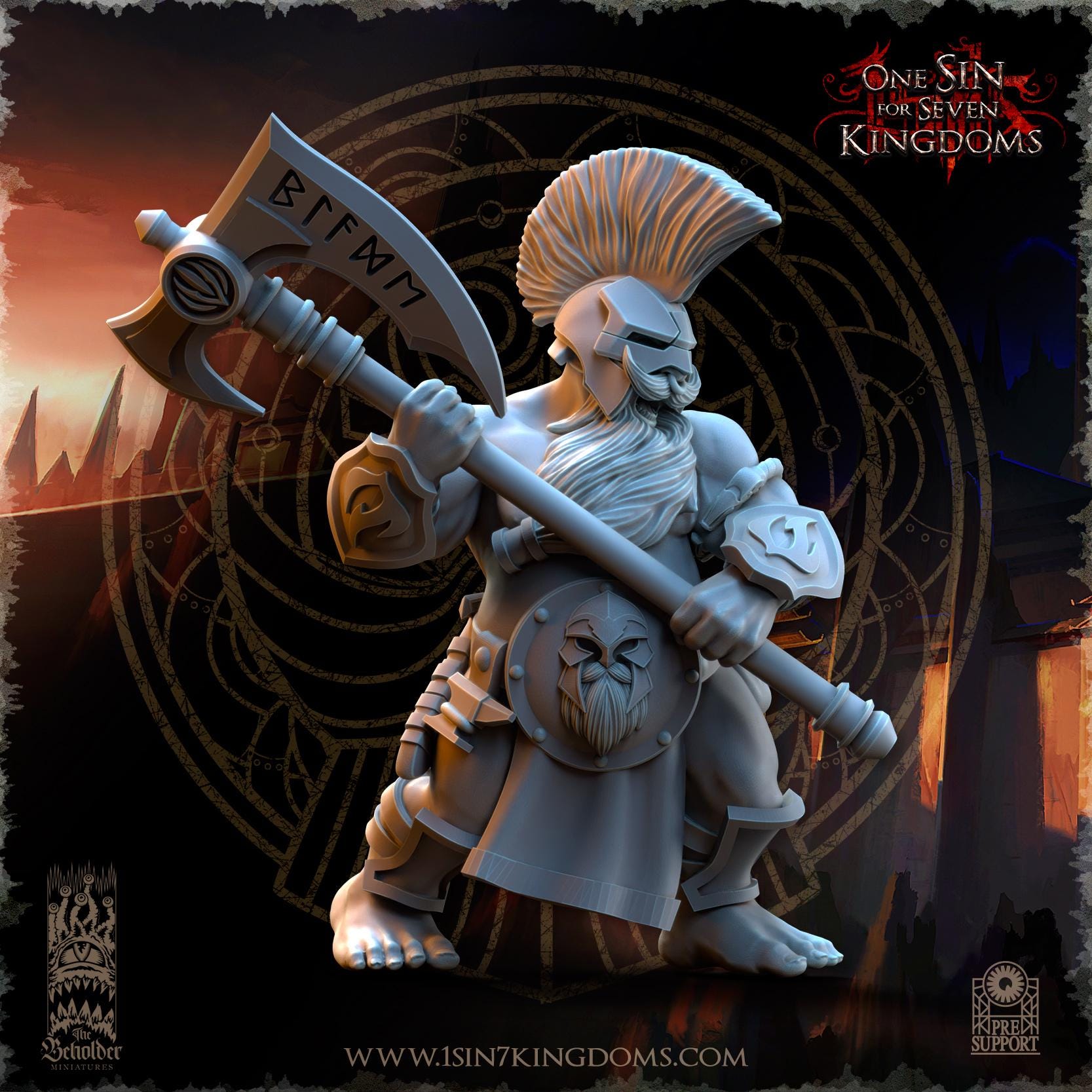 The Beholder Miniatures Dwarven Kingdoms Cleavers of Molten Core - Fantasy / D&D (Custom Order) - product image 3 of 4