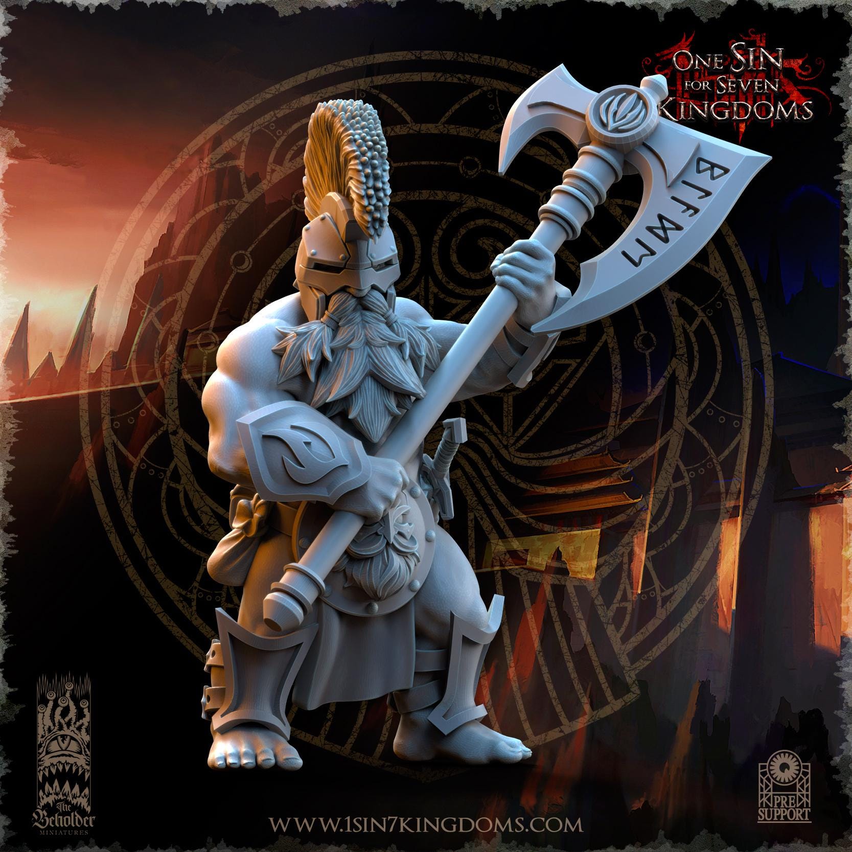The Beholder Miniatures Dwarven Kingdoms Cleavers of Molten Core - Fantasy / D&D (Custom Order) - product image 4 of 4