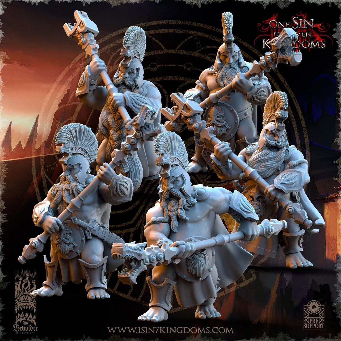 The Beholder Miniatures Dwarven Kingdoms Unterdrakes of Molten Core - Fantasy / D&D (Custom Order) - product image 1 of 4