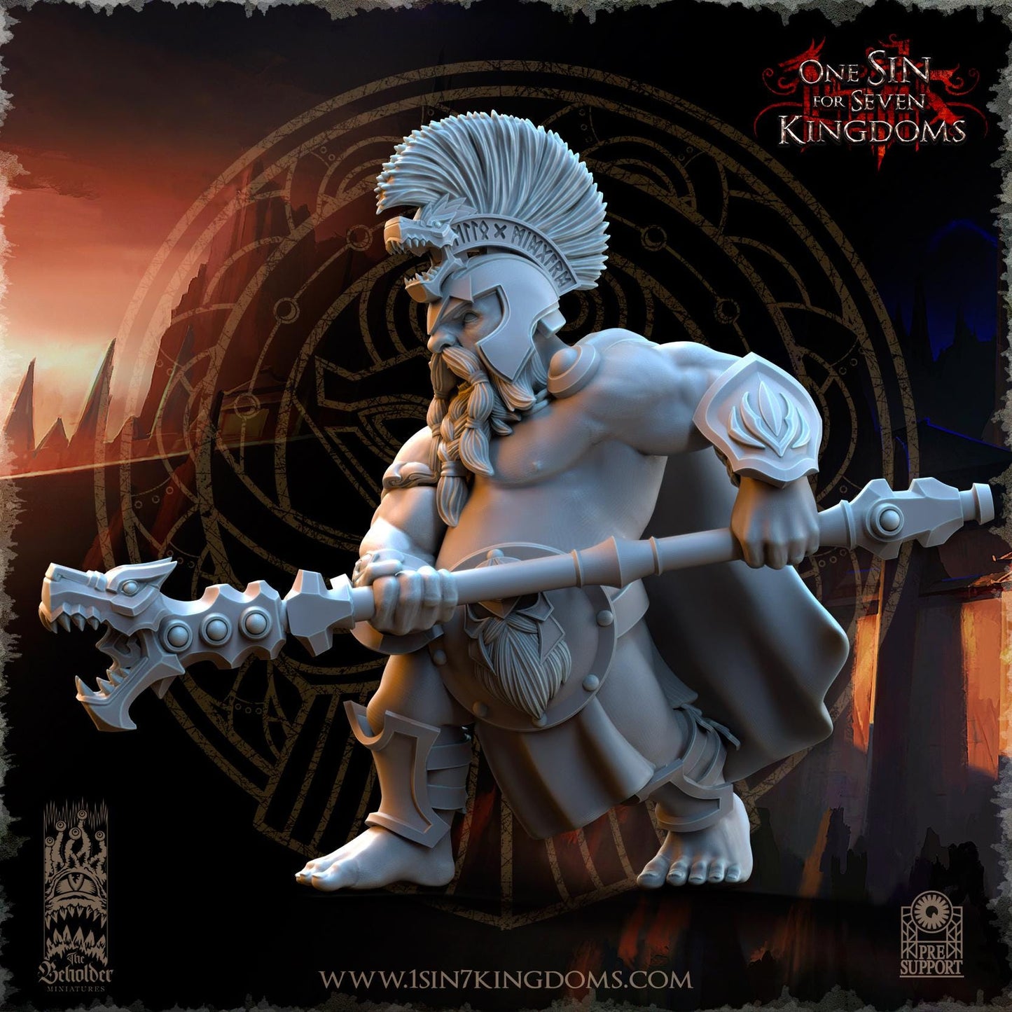 The Beholder Miniatures Dwarven Kingdoms Unterdrakes of Molten Core - Fantasy / D&D (Custom Order) - product image 3 of 4