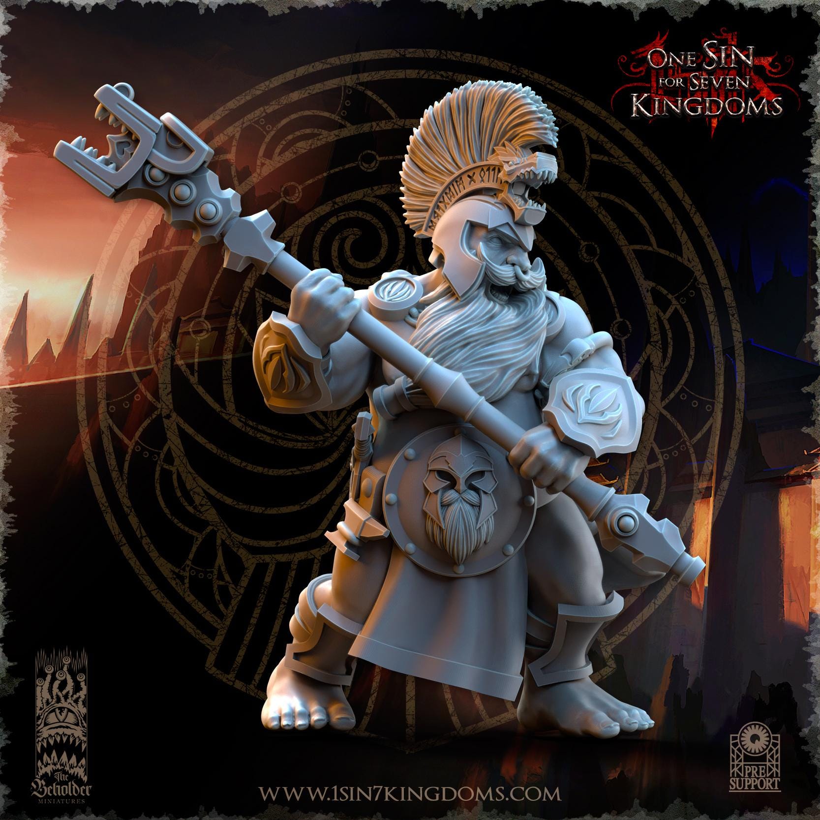 The Beholder Miniatures Dwarven Kingdoms Unterdrakes of Molten Core - Fantasy / D&D (Custom Order) - product image 4 of 4