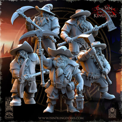 The Beholder Miniatures Dwarven Kingdoms Miners - Fantasy / D&D (Custom Order) - product image 1 of 7
