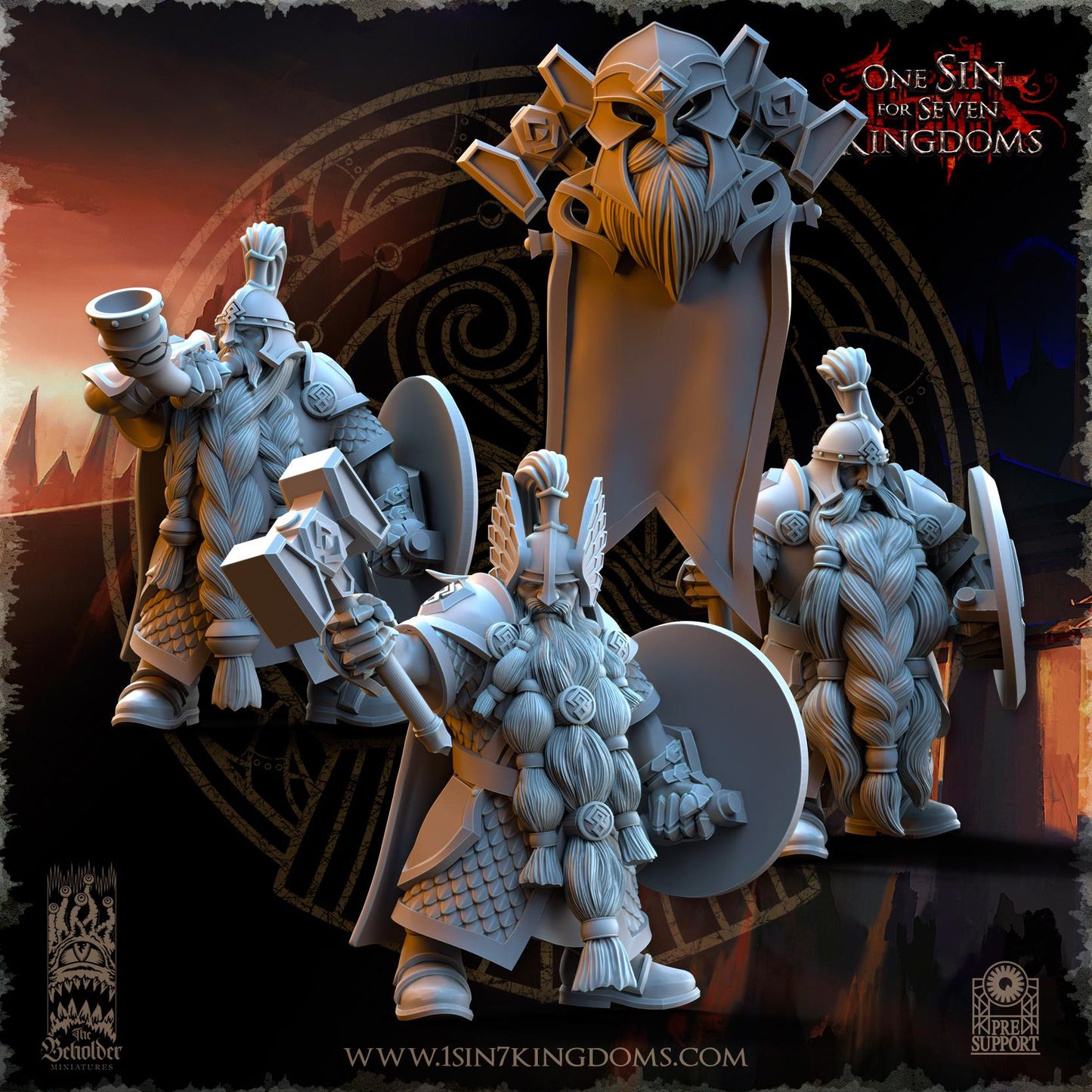 The Beholder Miniatures Dwarven Kingdoms Highborn Warriors - Fantasy / D&D (Custom Order) - product image 4 of 7