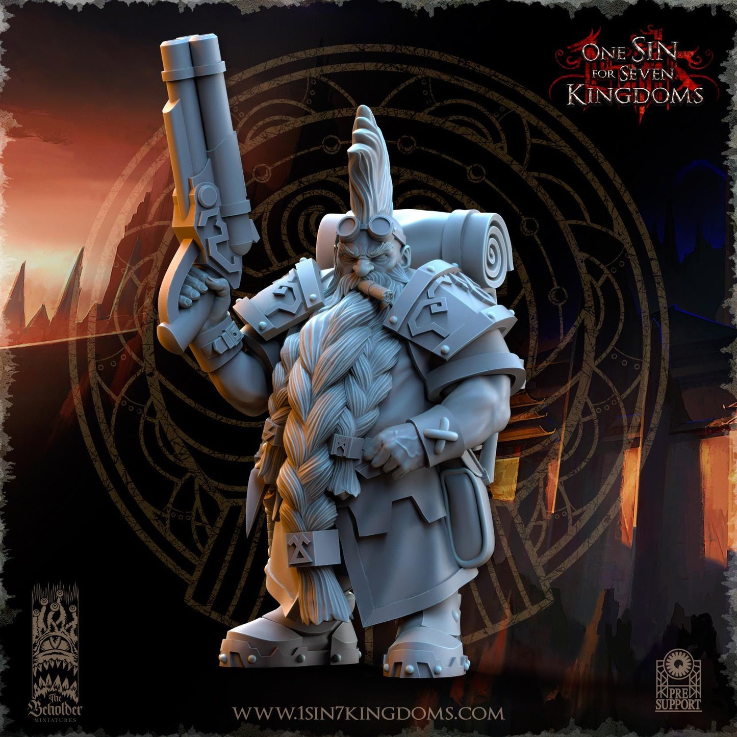 The Beholder Miniatures Dwarven Kingdoms War Engineers - Fantasy / D&D (Custom Order) - product image 2 of 5