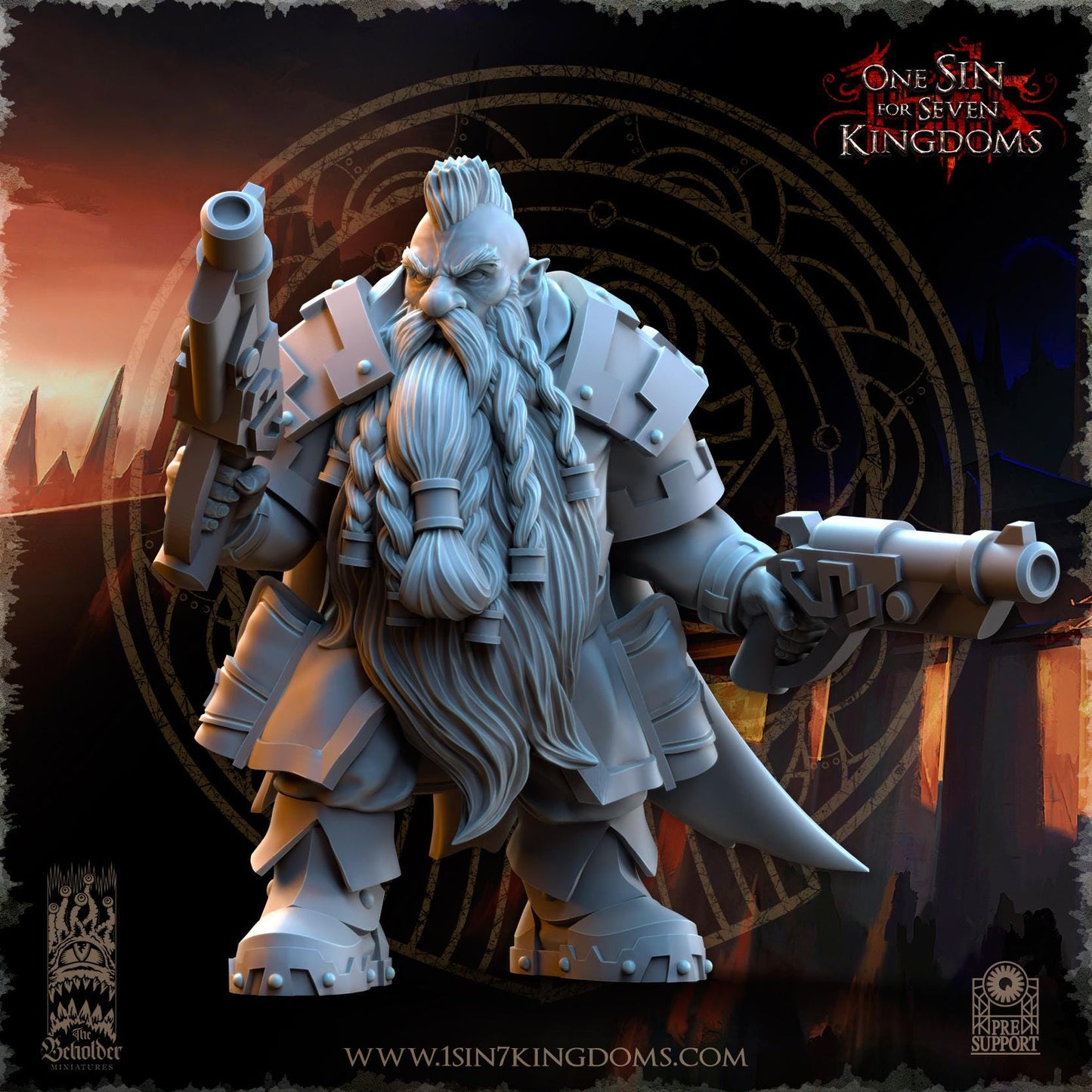 The Beholder Miniatures Dwarven Kingdoms War Engineers - Fantasy / D&D (Custom Order) - product image 4 of 5