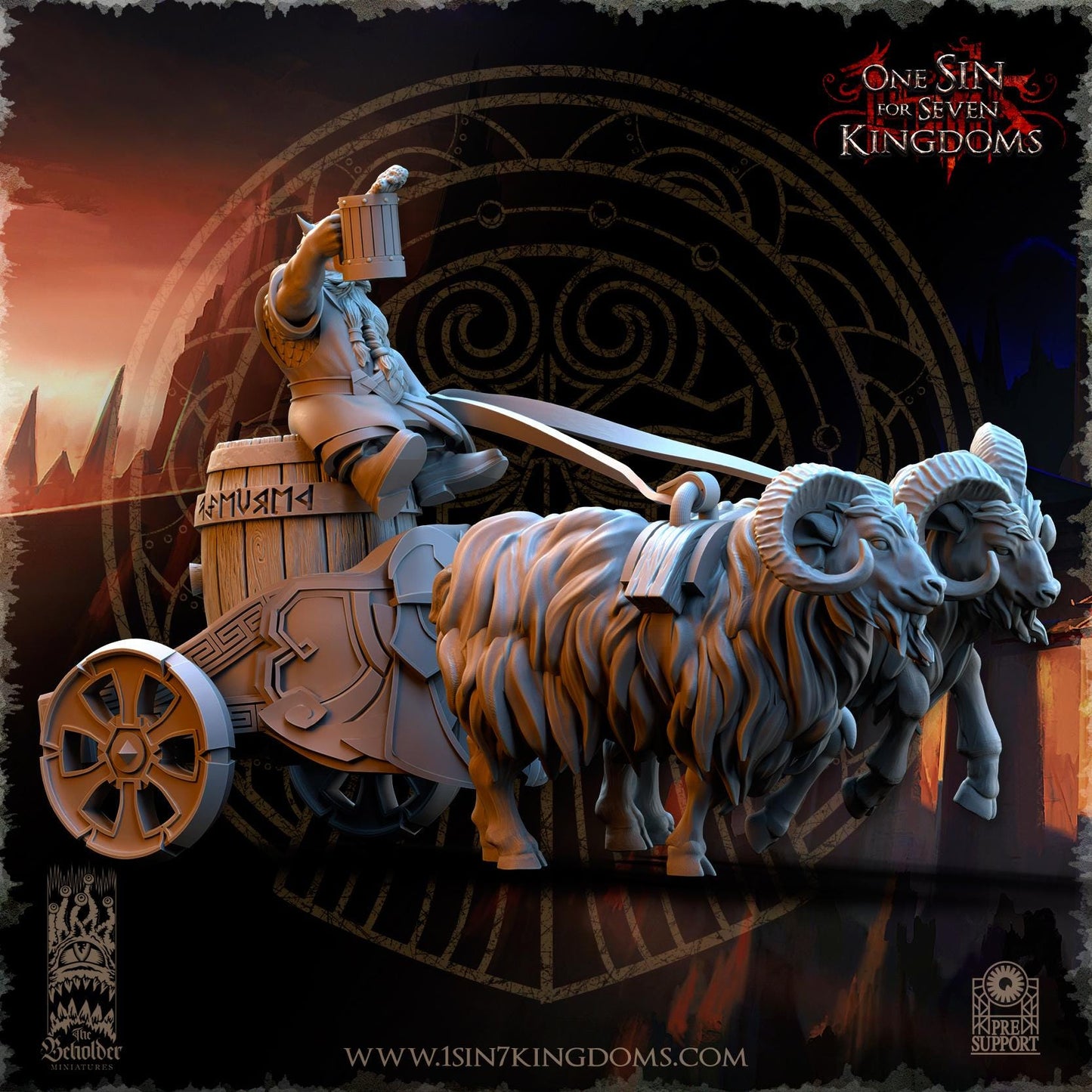 The Beholder Miniatures Dwarven Kingdoms Oktobeard Fest Chariot - Fantasy / D&D (Custom Order) - product image 5 of 5