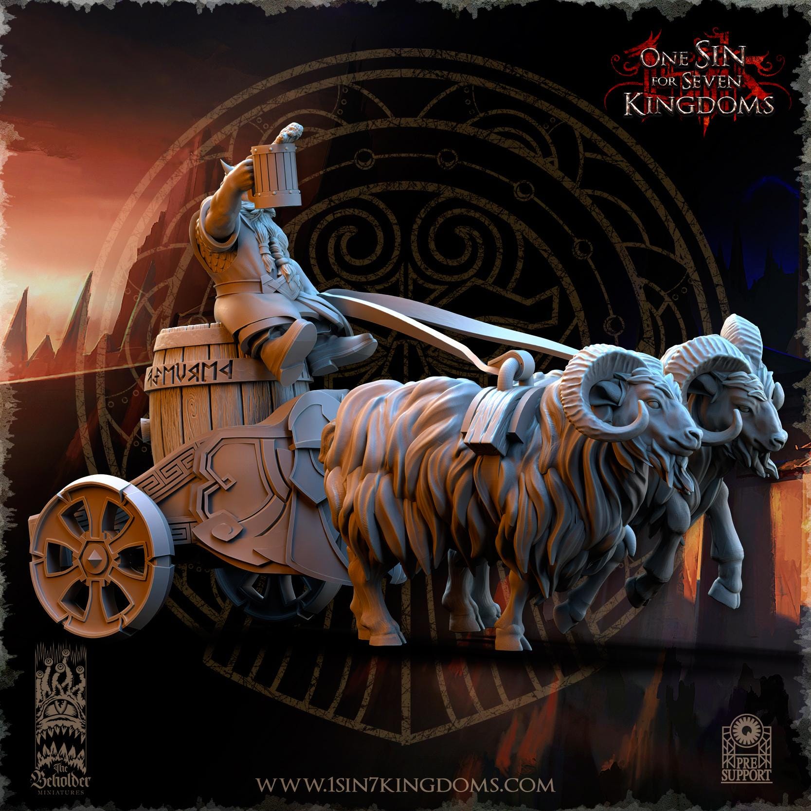 The Beholder Miniatures Dwarven Kingdoms Oktobeard Fest Chariot - Fantasy / D&D (Custom Order) - product image 5 of 5