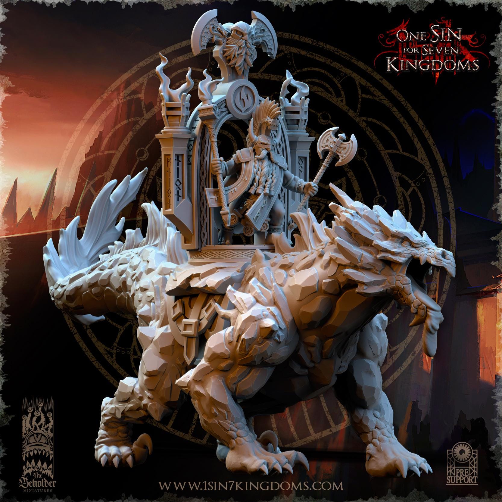 The Beholder Miniatures Dwarven Kingdoms Volcanic Beast - Fantasy / D&D (Custom Order) - product image 1 of 9
