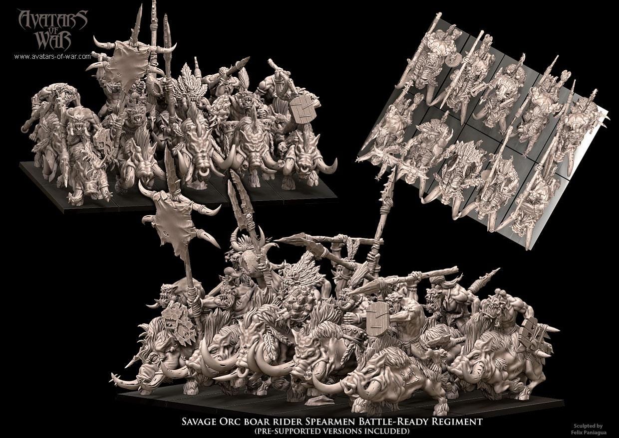 Avatars of War Savage Orc Boar Riders - Fantasy / D&D (Custom Order) - product image 2 of 4