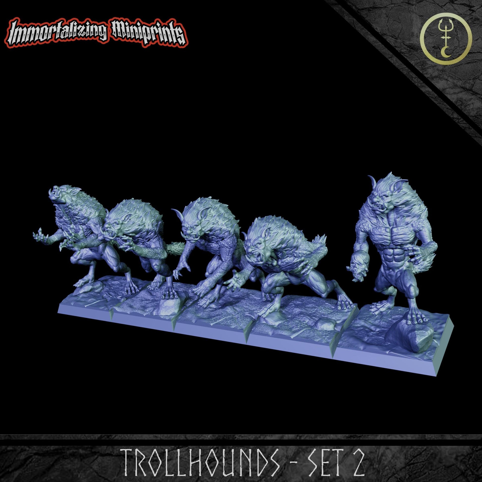 Immortalizing Miniprints Trollhounds Pack - Fantasy / D&D (Custom Order) - product image 2 of 5