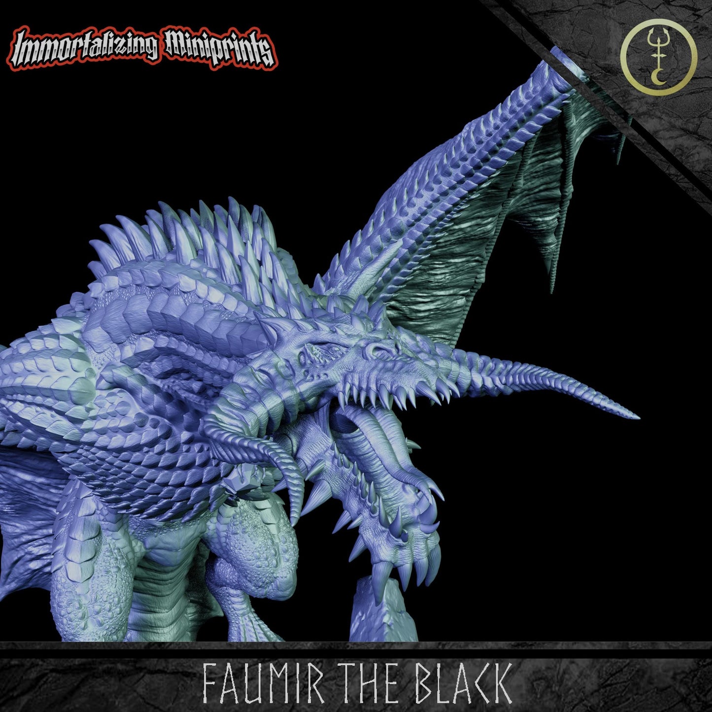 Immortalizing Miniprints Faumir the Black - Fantasy / D&D (Custom Order) - product image 4 of 4