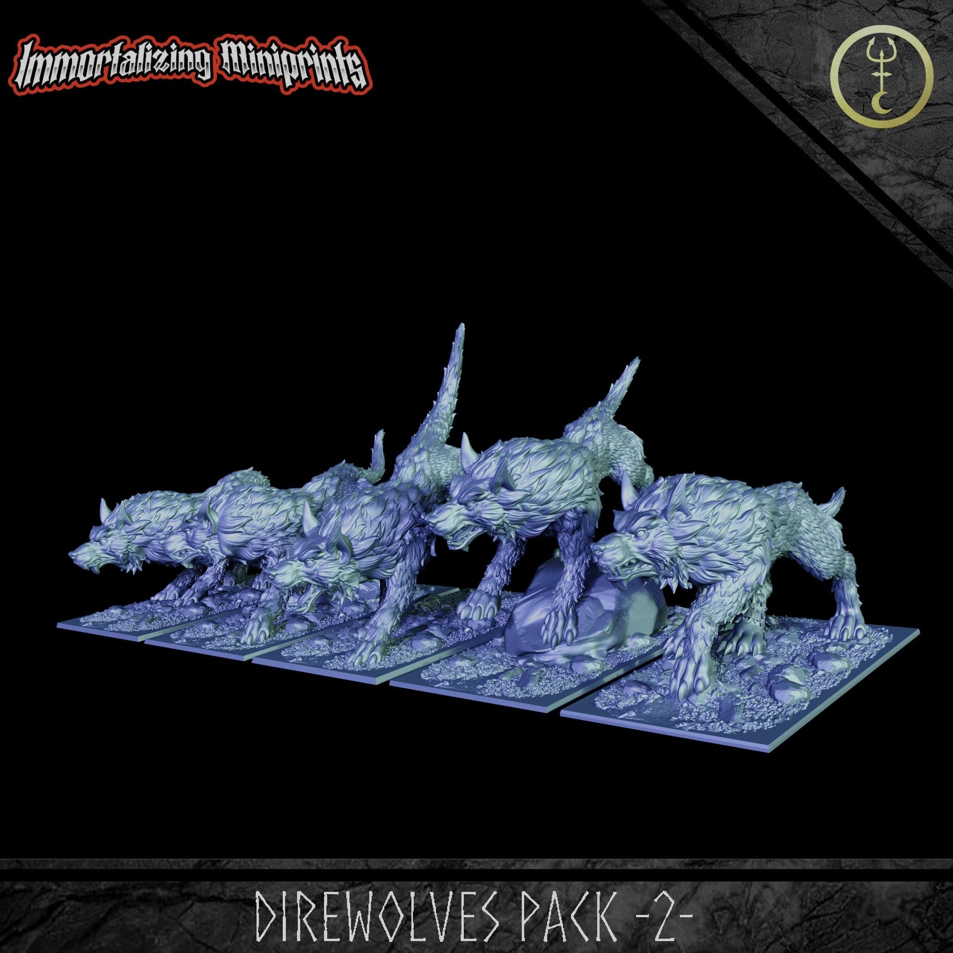 Immortalizing Miniprints Direwolves Pack 2 - Fantasy / D&D (Custom Order) - product image 1 of 7