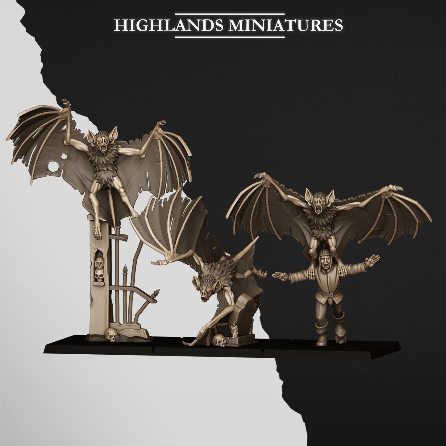 Highland Miniatures Giant Bats - Fantasy / D&D (Custom Order) - product image 1 of 5