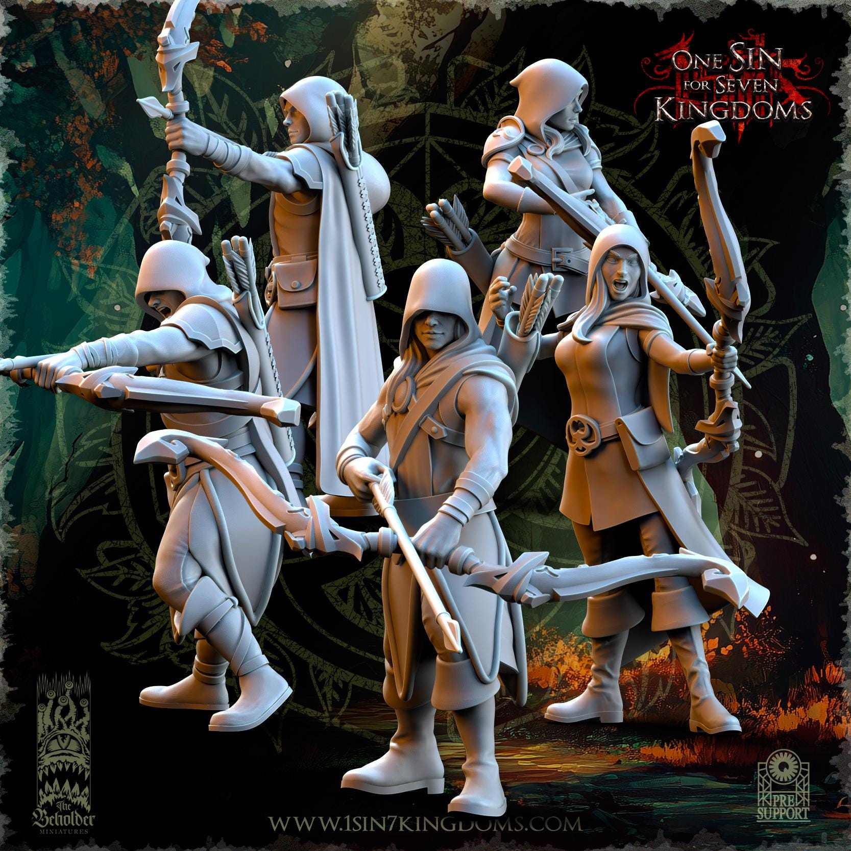 The Beholder Miniatures Evergreen Elves Rangers - Fantasy / D&D (Custom Order) - product image 2 of 7