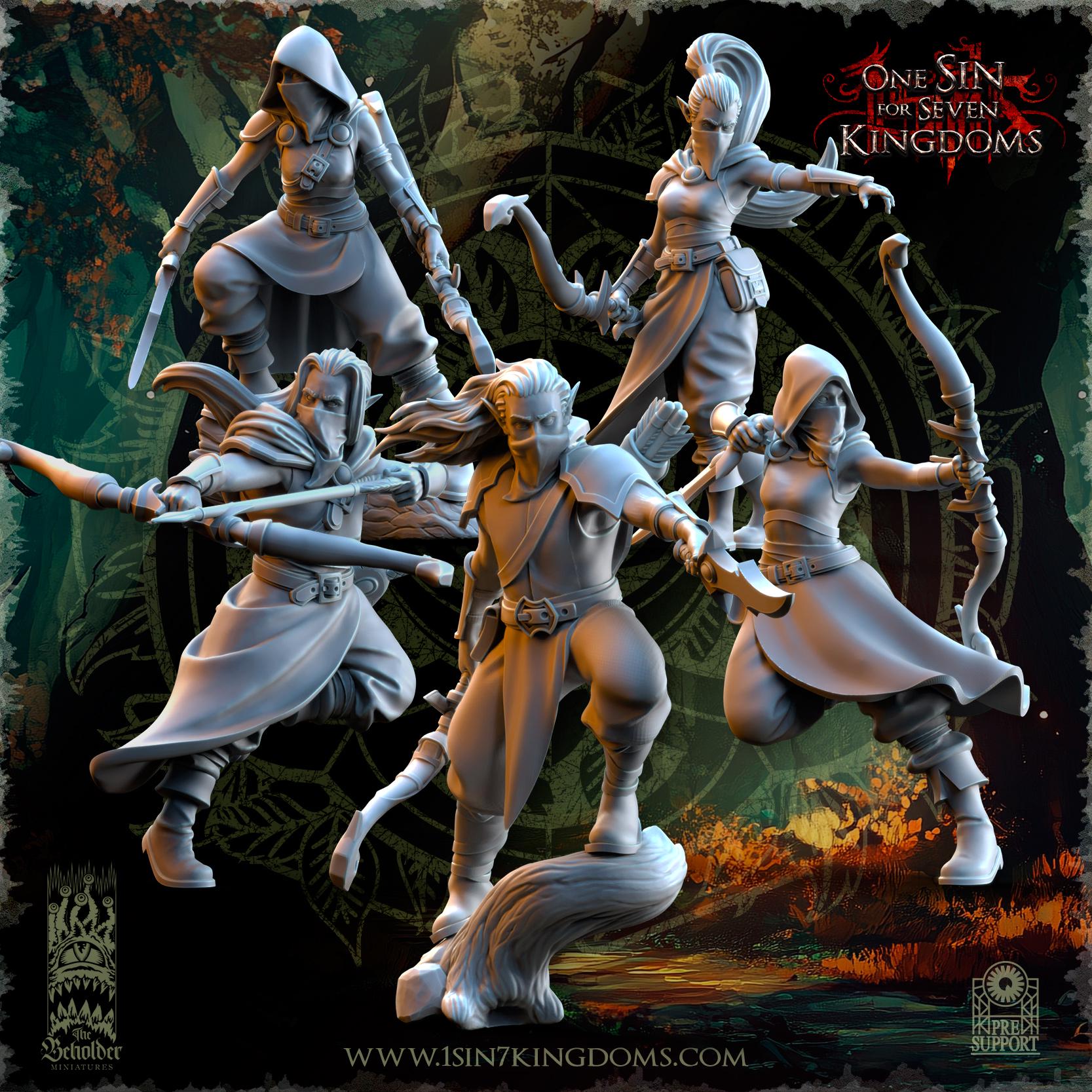 The Beholder Miniatures Evergreen Elves Shadowstalkers - Fantasy / D&D (Custom Order) - product image 1 of 6