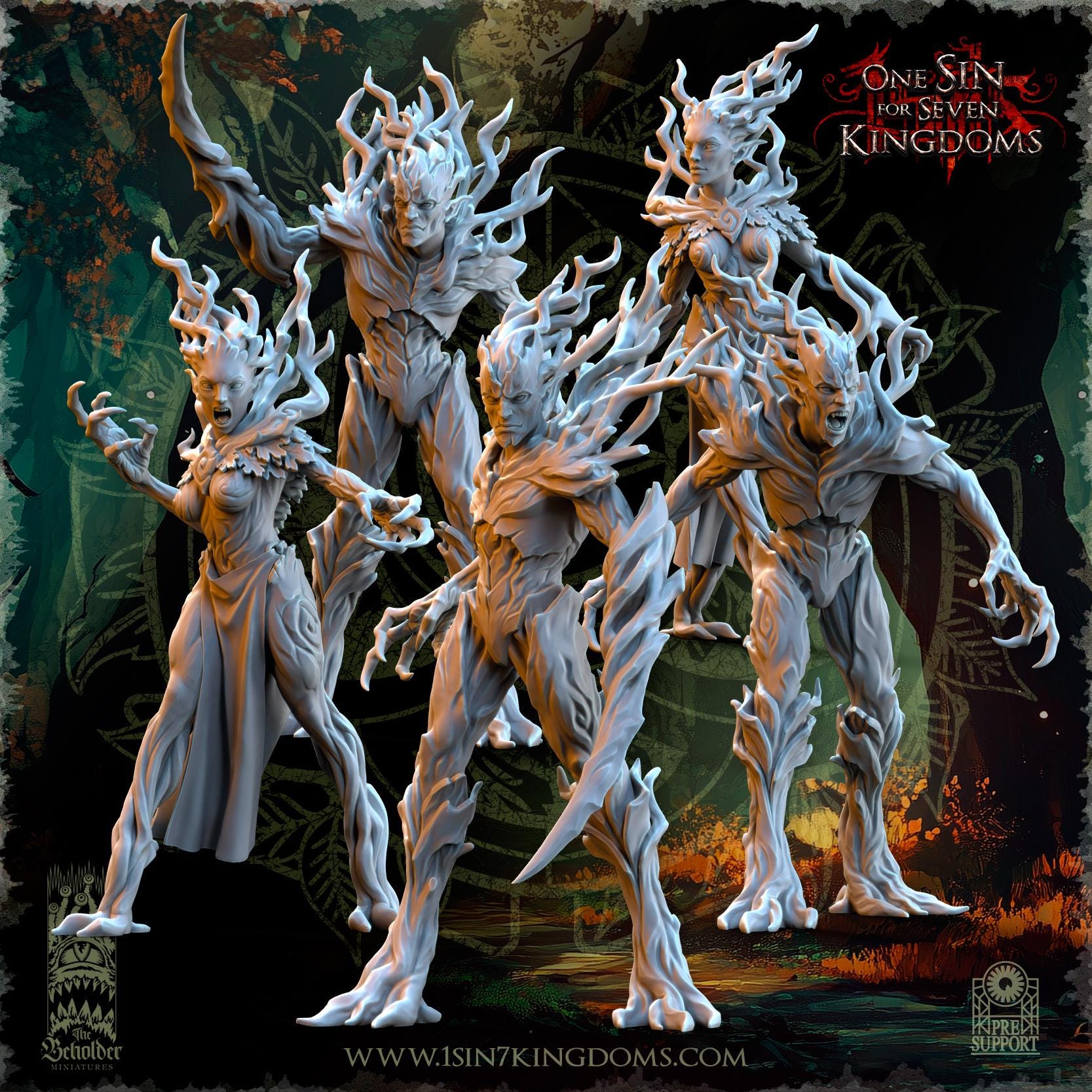 The Beholder Miniatures Evergreen Elves Druades - Fantasy / D&D (Custom Order) - product image 1 of 6