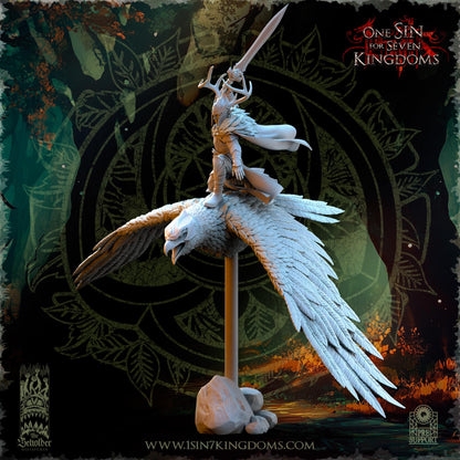 The Beholder Miniatures Faelar, Evergreen Elves Commander on Eagle - Fantasy / D&D (Custom Order) - product image 5 of 8