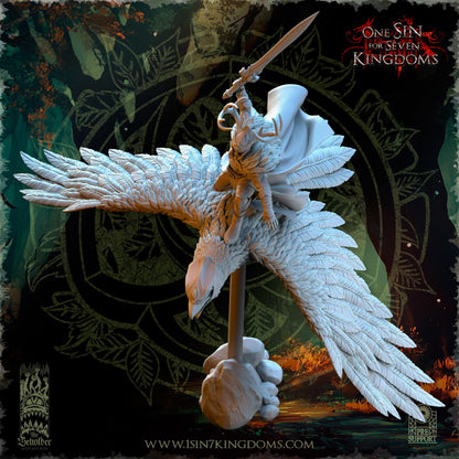 The Beholder Miniatures Faelar, Evergreen Elves Commander on Eagle - Fantasy / D&D (Custom Order) - product image 7 of 8