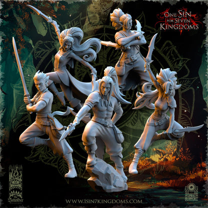 The Beholder Miniatures Evergreen Elves Death Dancers - Fantasy / D&D (Custom Order) - product image 1 of 10