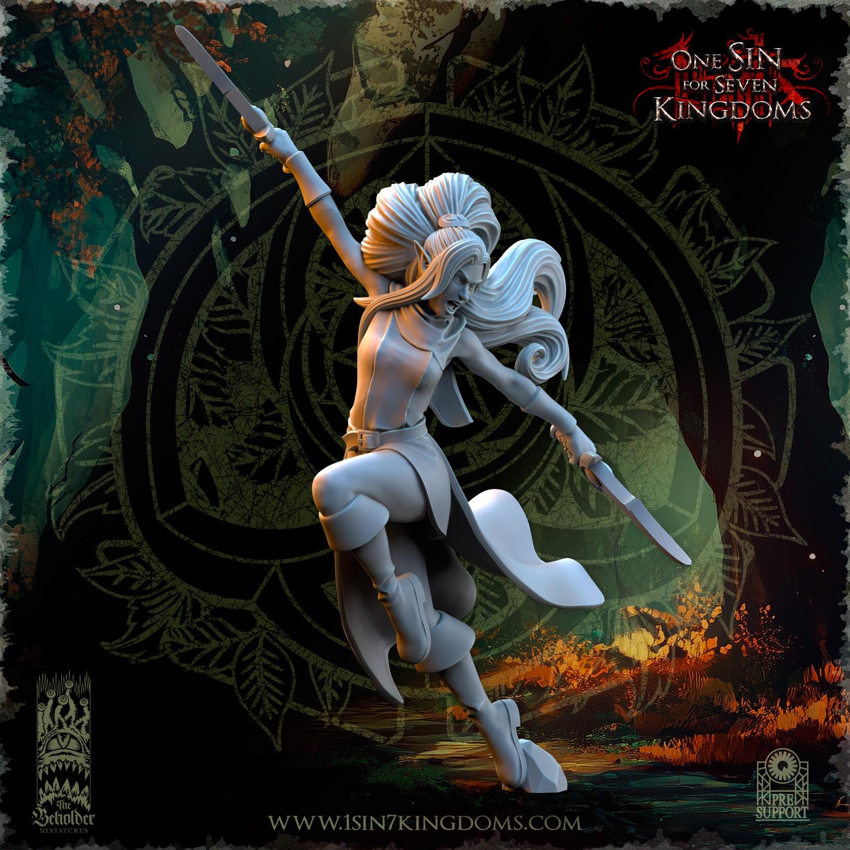 The Beholder Miniatures Evergreen Elves Death Dancers - Fantasy / D&D (Custom Order) - product image 5 of 10