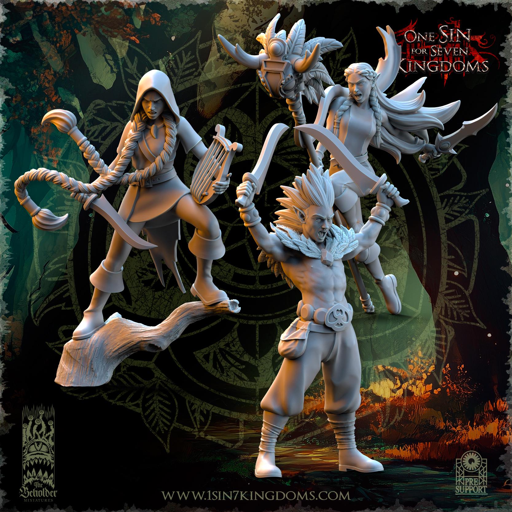 The Beholder Miniatures Evergreen Elves Death Dancers - Fantasy / D&D (Custom Order) - product image 7 of 10