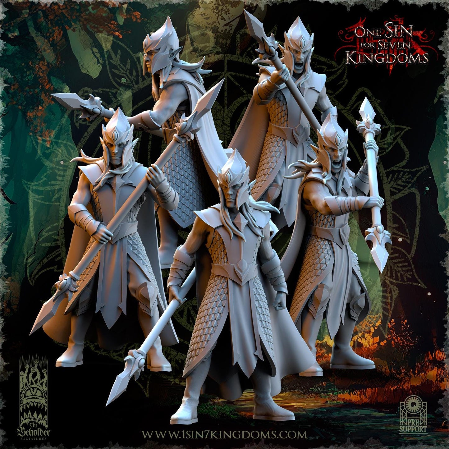 The Beholder Miniatures Evergreen Elves Forest Militia - Fantasy / D&D (Custom Order) - product image 1 of 12