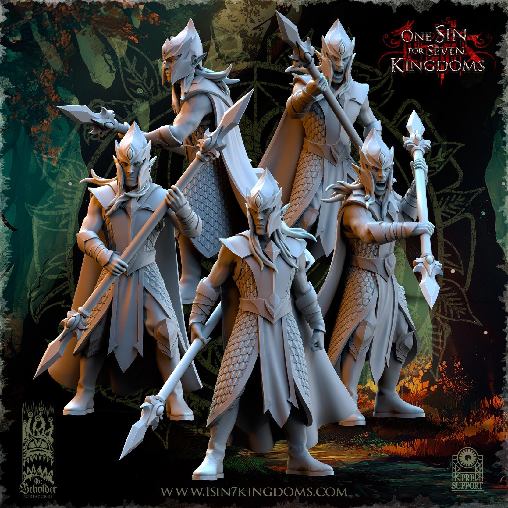 The Beholder Miniatures Evergreen Elves Forest Militia - Fantasy / D&D (Custom Order) - product image 1 of 12
