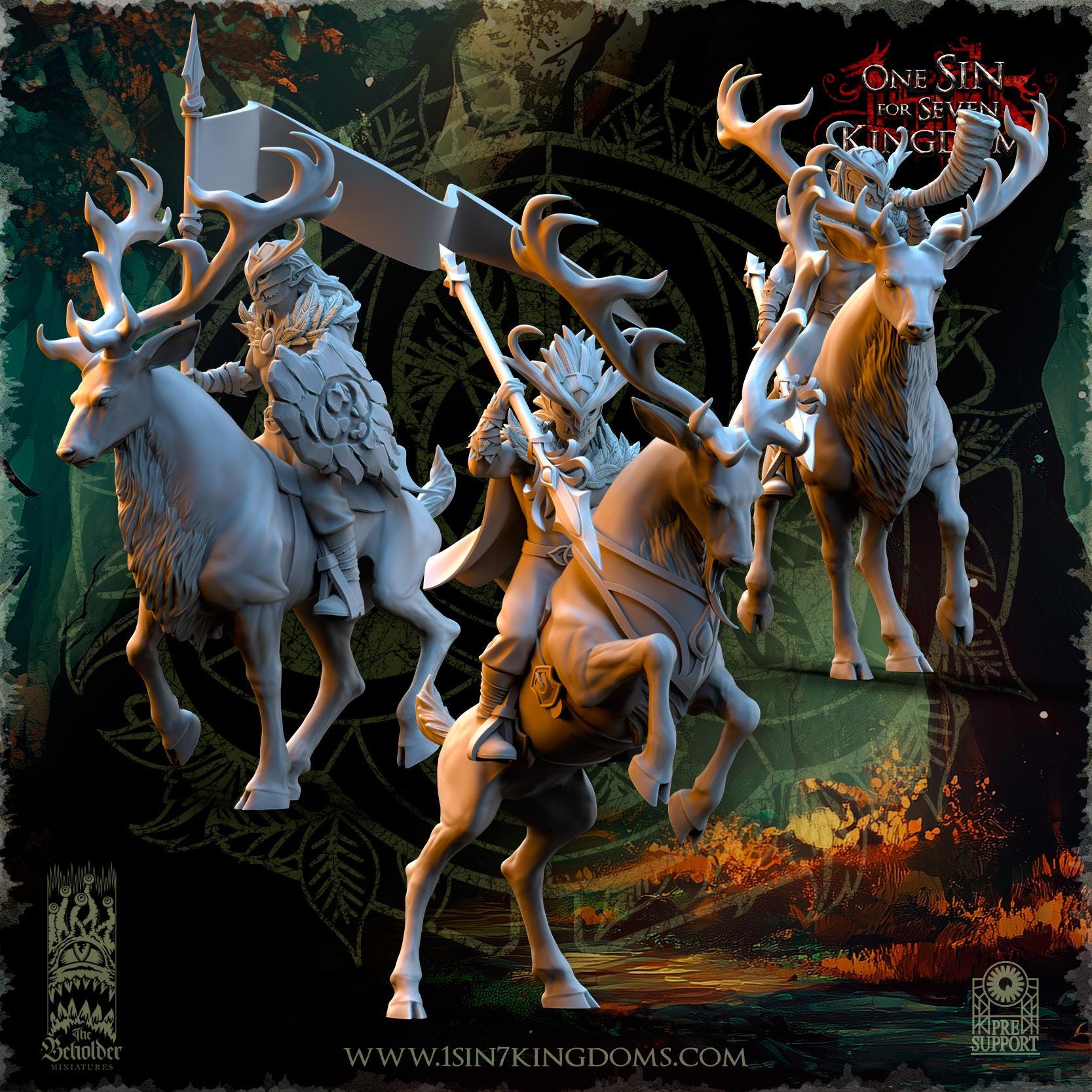 The Beholder Miniatures Evergreen Elves Deepwood Riders - Fantasy / D&D (Custom Order) - product image 13 of 16