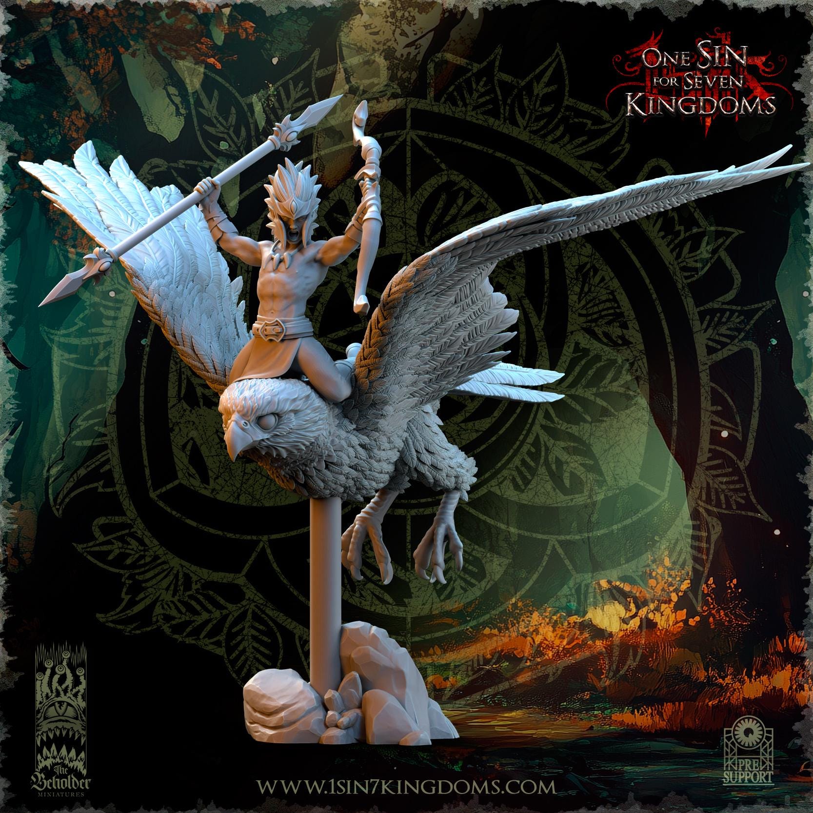 The Beholder Miniatures Evergreen Elves Hawk Hunters - Fantasy / D&D (Custom Order) - product image 4 of 4