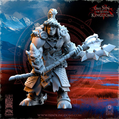 The Beholder Miniatures Astarii Barbarian Warlord - Fantasy / D&D (Custom Order) - product image 1 of 4