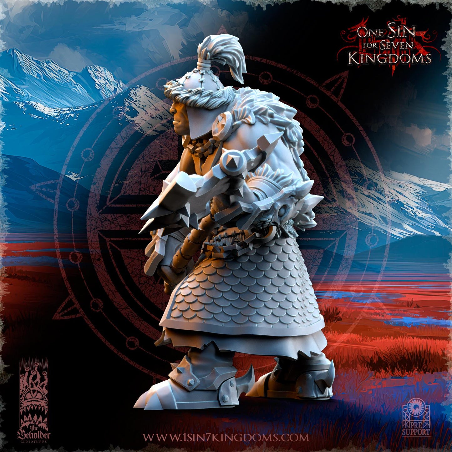 The Beholder Miniatures Astarii Barbarian Warlord - Fantasy / D&D (Custom Order) - product image 2 of 4