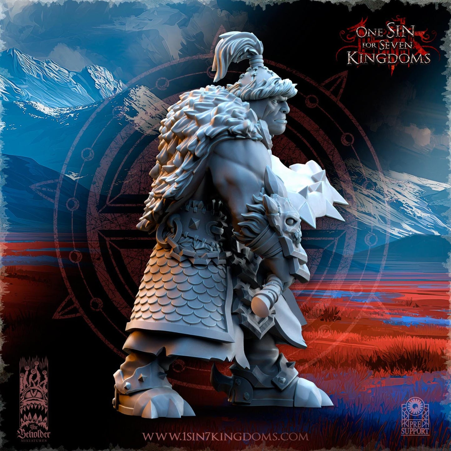 The Beholder Miniatures Astarii Barbarian Warlord - Fantasy / D&D (Custom Order) - product image 4 of 4