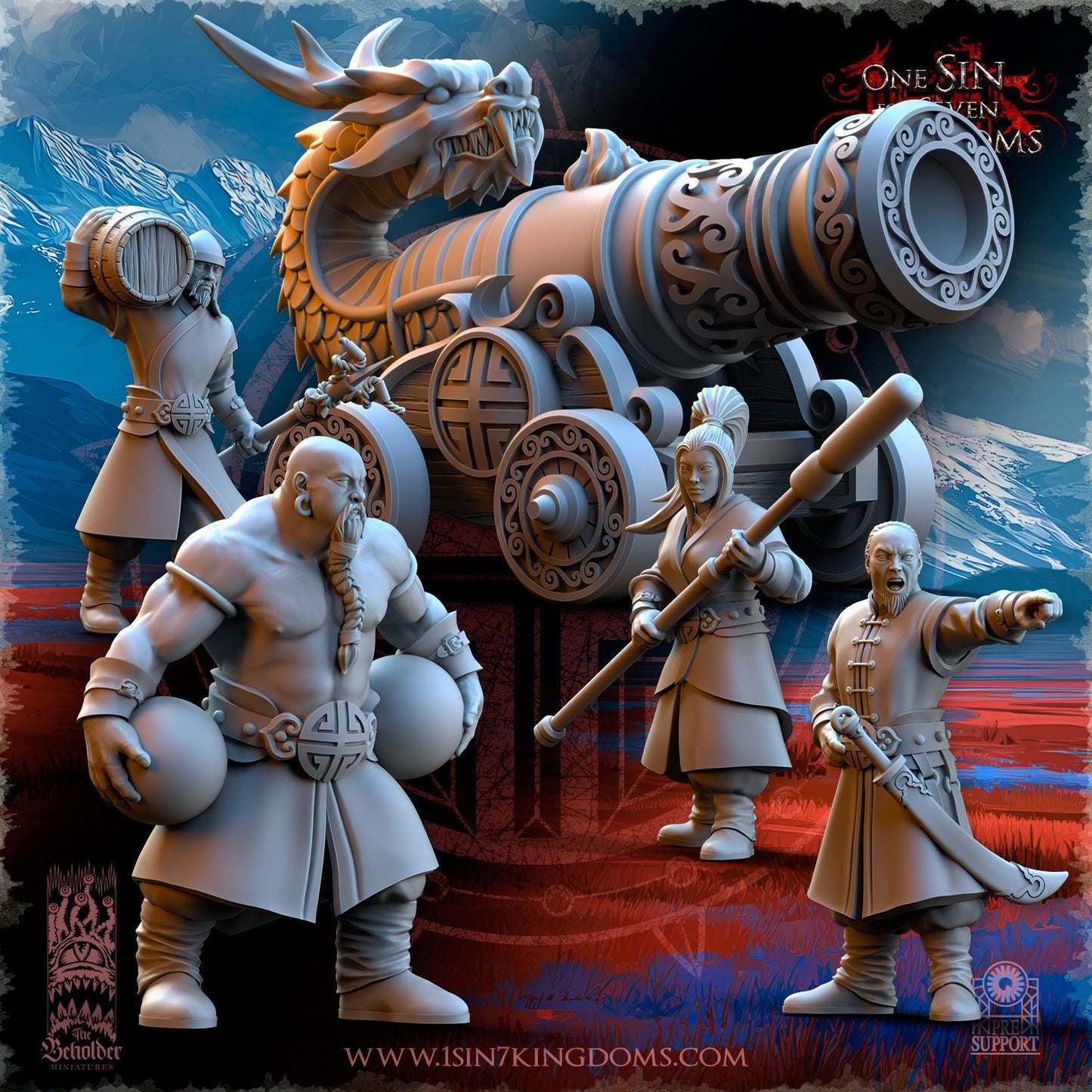 The Beholder Miniatures Astarii Barbarian Warlord Astarii Dynasty Imperial Cannon - Fantasy / D&D (Custom Order) - product image 1 of 11