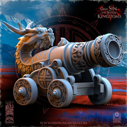 The Beholder Miniatures Astarii Barbarian Warlord Astarii Dynasty Imperial Cannon - Fantasy / D&D (Custom Order) - product image 2 of 11
