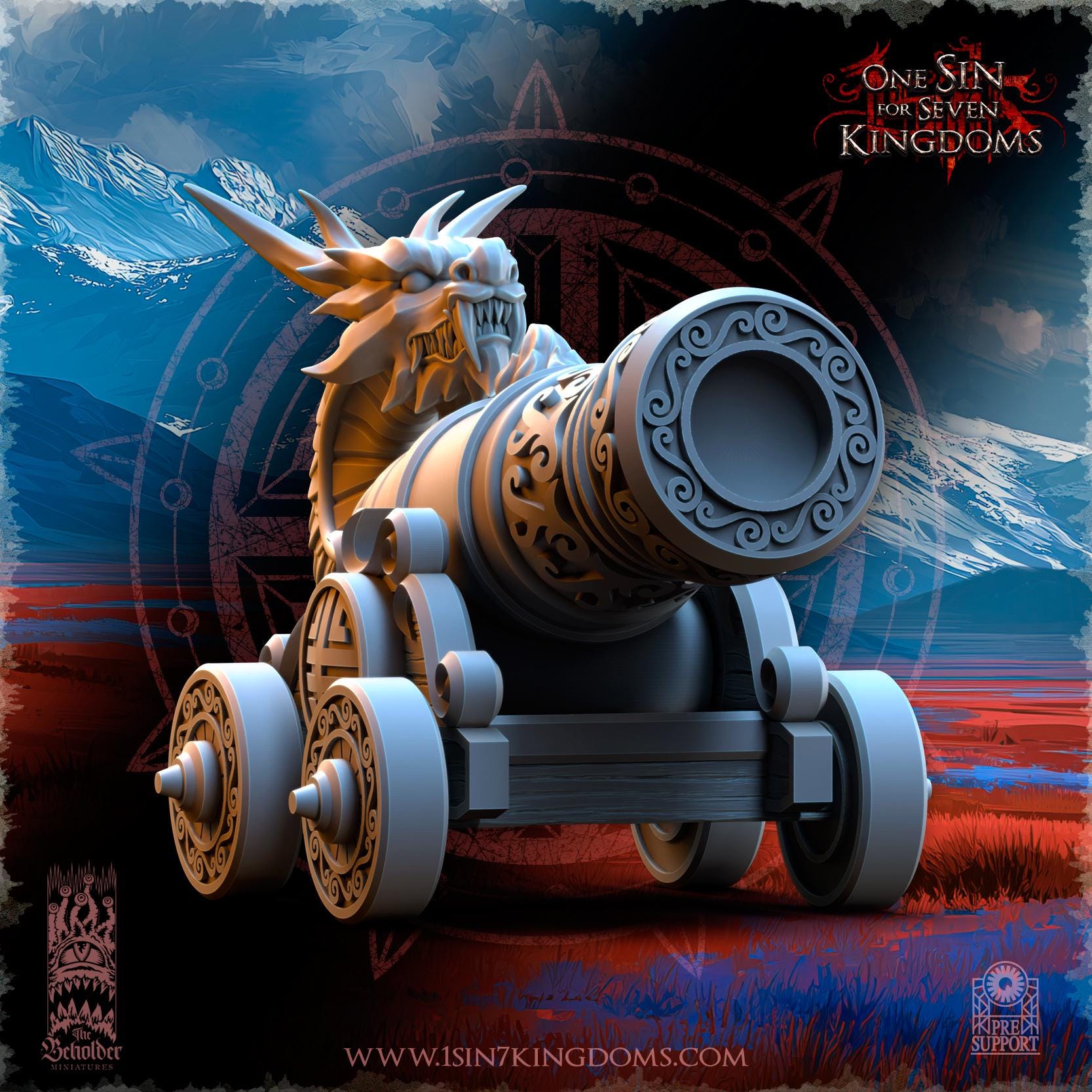 The Beholder Miniatures Astarii Barbarian Warlord Astarii Dynasty Imperial Cannon - Fantasy / D&D (Custom Order) - product image 3 of 11
