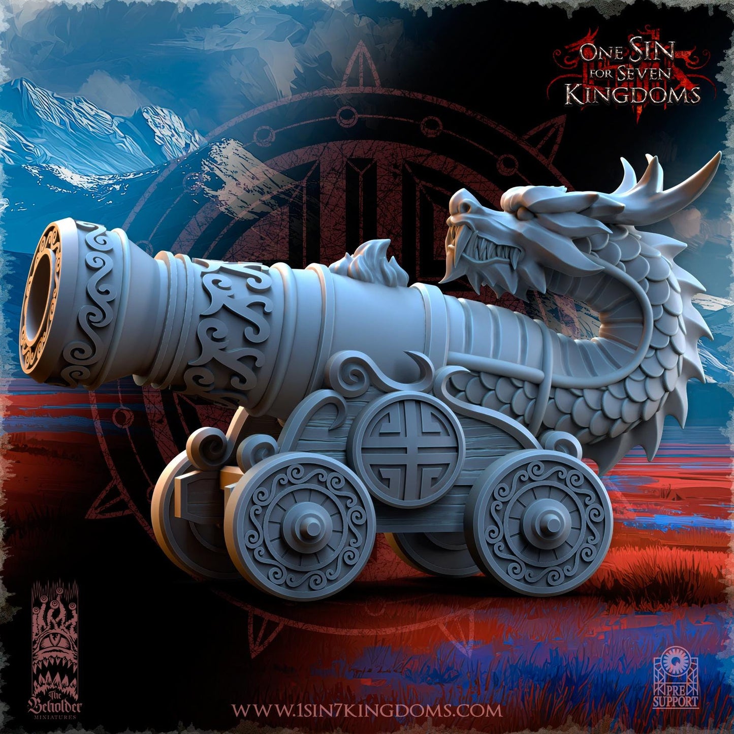 The Beholder Miniatures Astarii Barbarian Warlord Astarii Dynasty Imperial Cannon - Fantasy / D&D (Custom Order) - product image 4 of 11