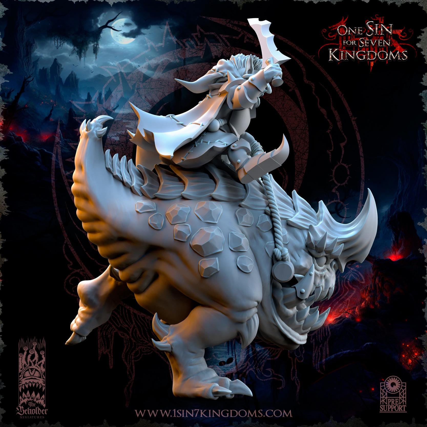 The Beholder Miniatures Wurtbelz, Goblin Leader on Kavehorror - Fantasy / D&D (Custom Order) - product image 5 of 6