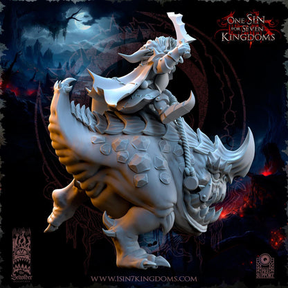 The Beholder Miniatures Wurtbelz, Goblin Leader on Kavehorror - Fantasy / D&D (Custom Order) - product image 5 of 6