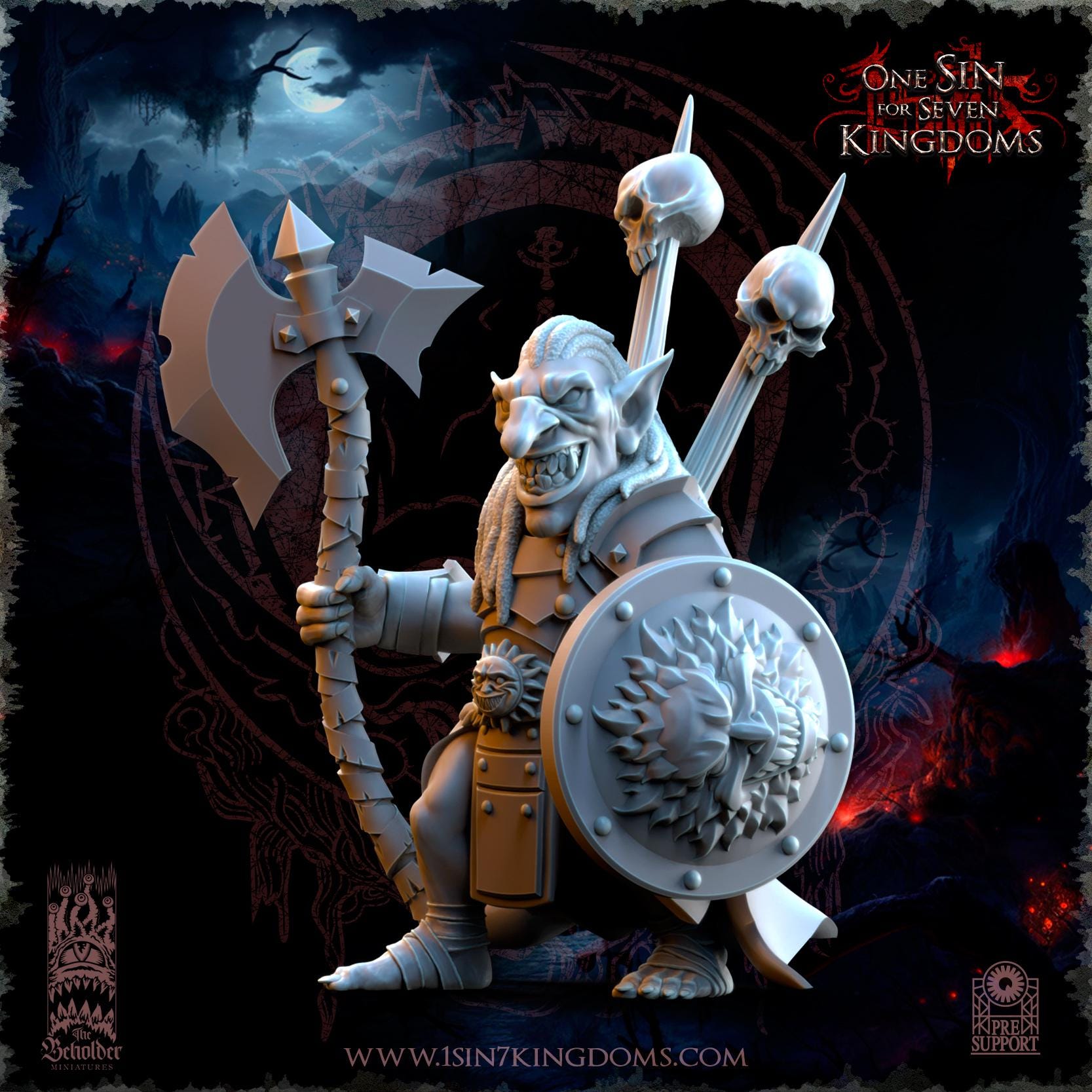 The Beholder Miniatures Mortus, The Black Horde Goblins Warlord - Fantasy / D&D (Custom Order) - product image 1 of 4