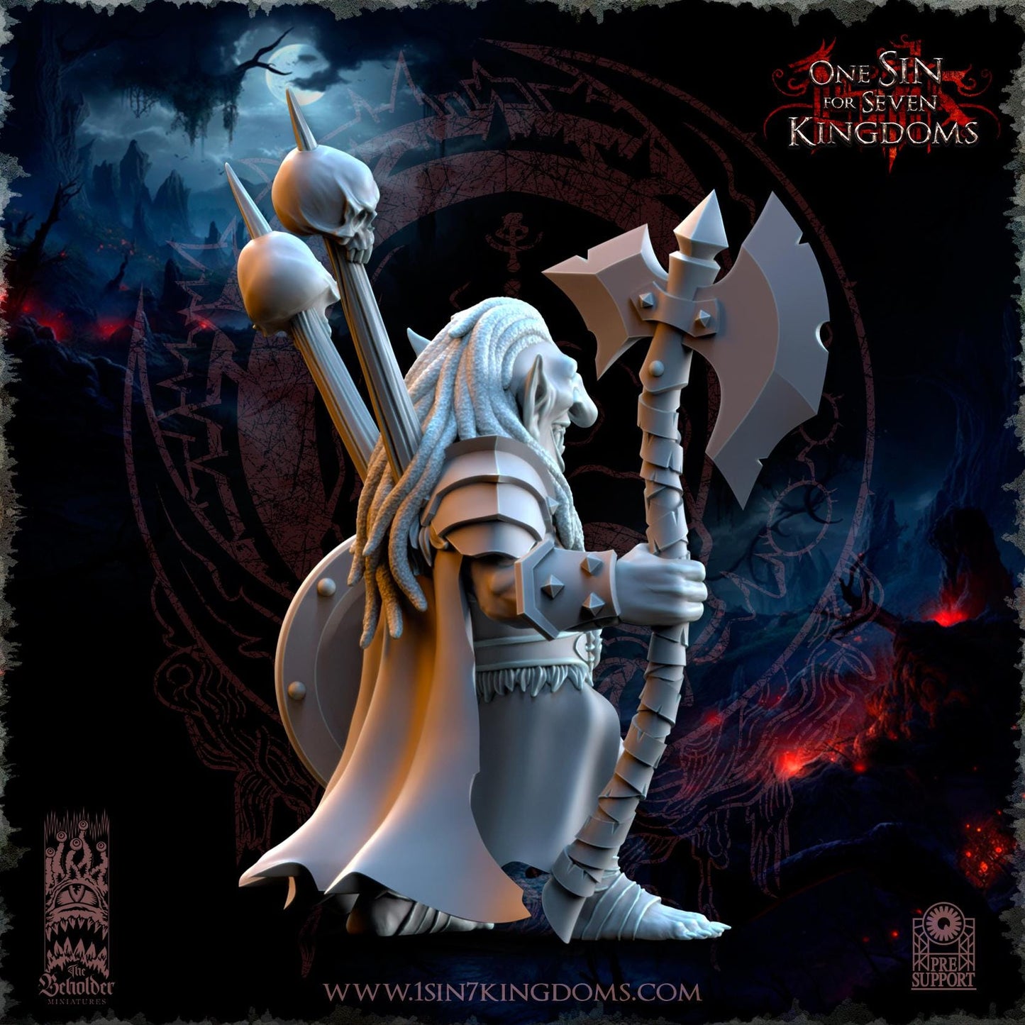 The Beholder Miniatures Mortus, The Black Horde Goblins Warlord - Fantasy / D&D (Custom Order) - product image 4 of 4