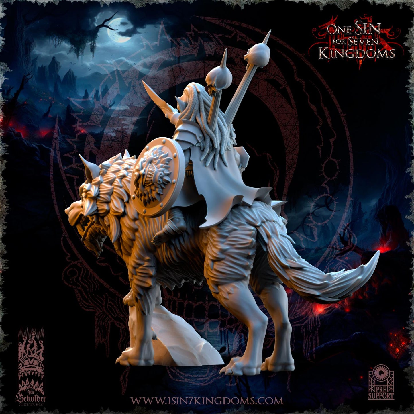 The Beholder Miniatures Mortus, The Black Horde Goblins Warlord on Wolf - Fantasy / D&D (Custom Order) - product image 2 of 5