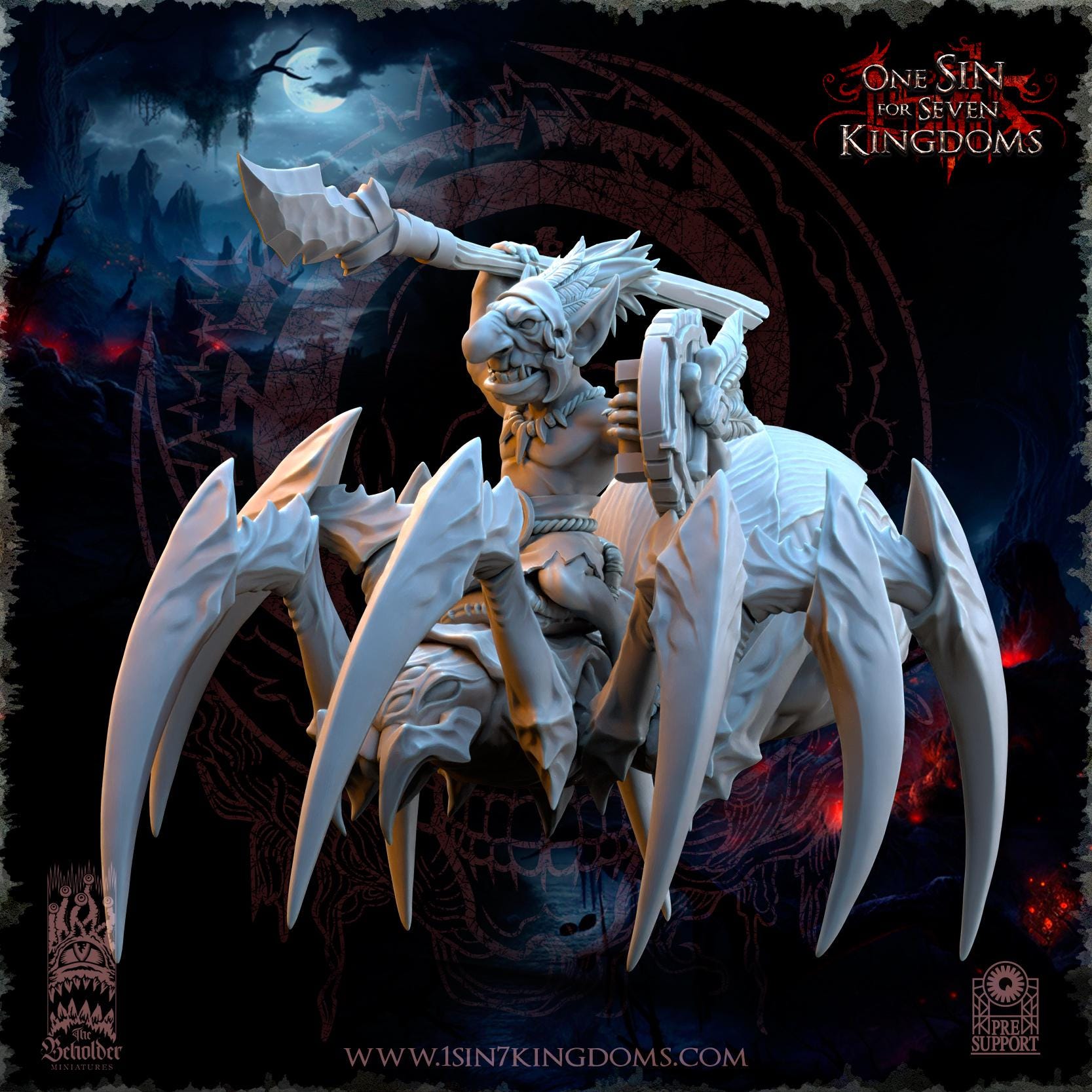 The Beholder Miniatures The Black Horde Goblins Jungle Spider Riders - Fantasy / D&D (Custom Order) - product image 3 of 6
