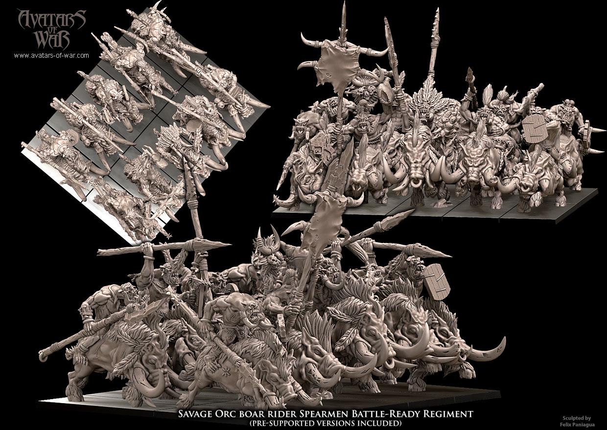 Avatars of War Savage Orc Boar Riders - Fantasy / D&D (Custom Order) - product image 1 of 4