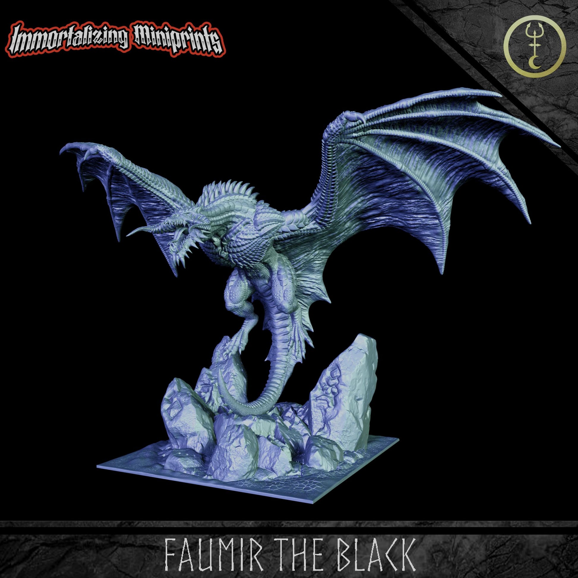 Immortalizing Miniprints Faumir the Black - Fantasy / D&D (Custom Order) - product image 3 of 4
