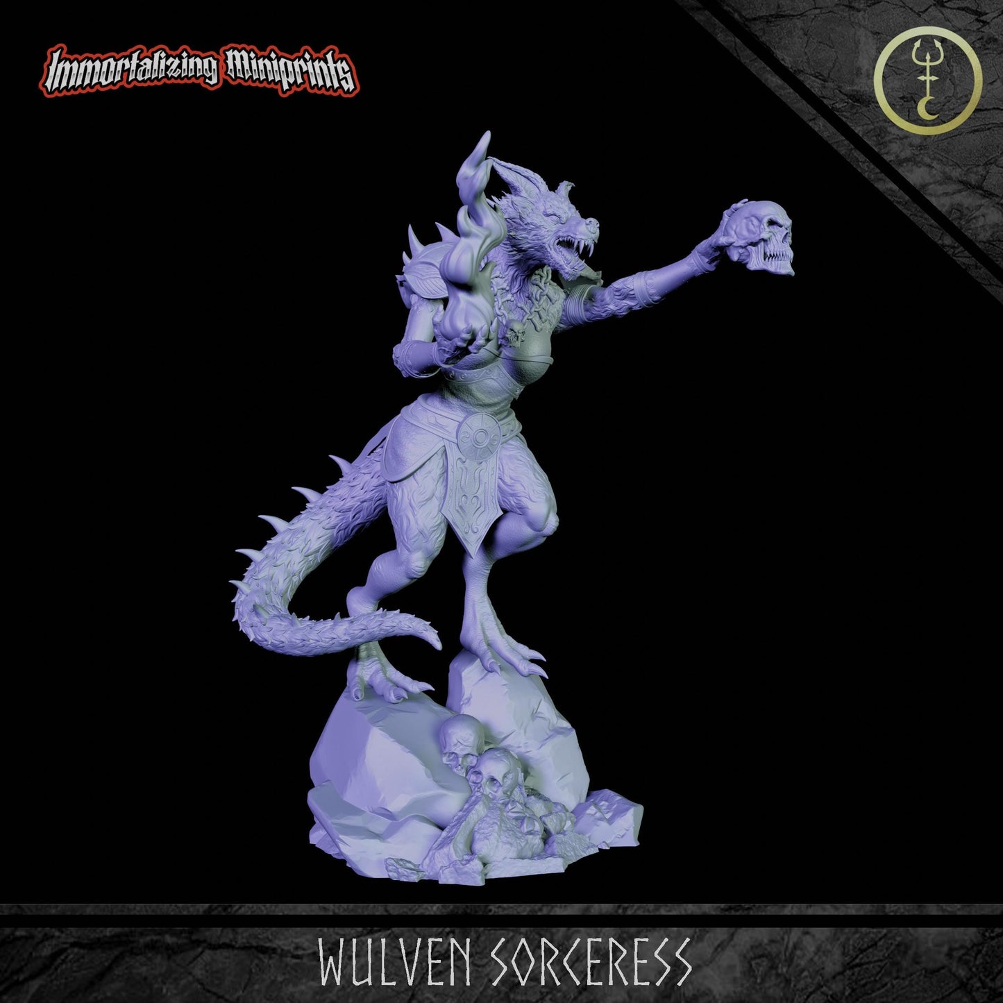 Immortalizing Miniprints Wulven Sorceress - Fantasy / D&D (Custom Order) - product image 2 of 2