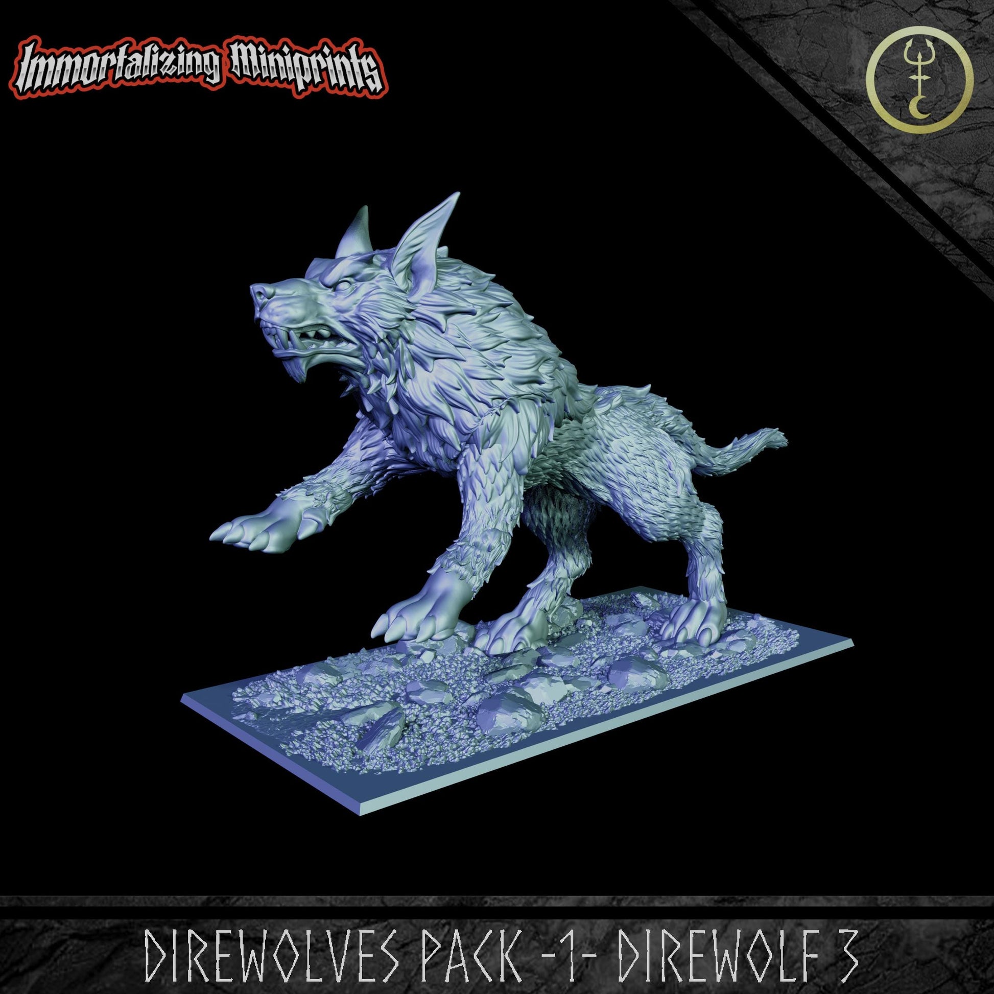 Immortalizing Miniprints Direwolves Pack 1 - Fantasy / D&D (Custom Order) - product image 3 of 7