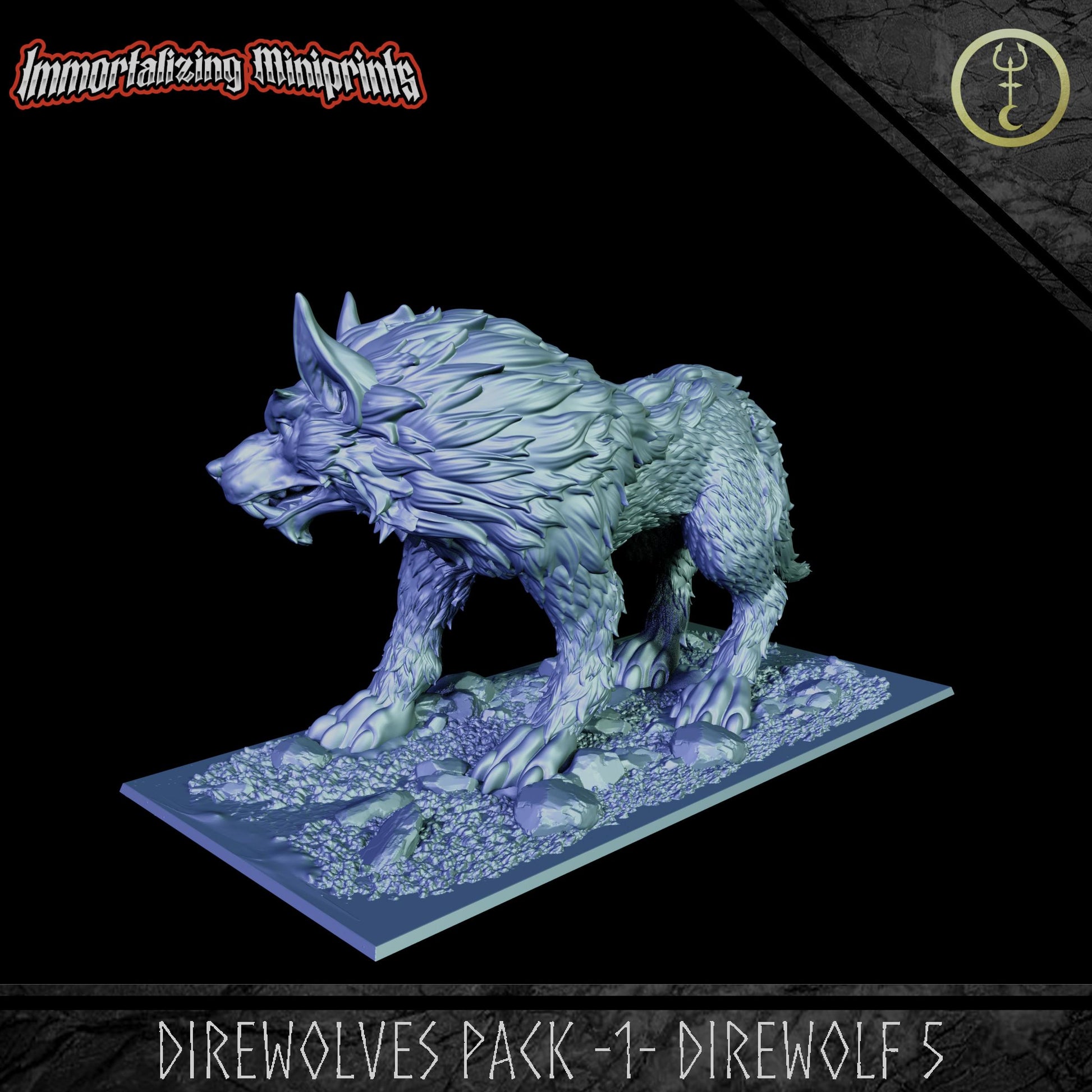 Immortalizing Miniprints Direwolves Pack 1 - Fantasy / D&D (Custom Order) - product image 7 of 7