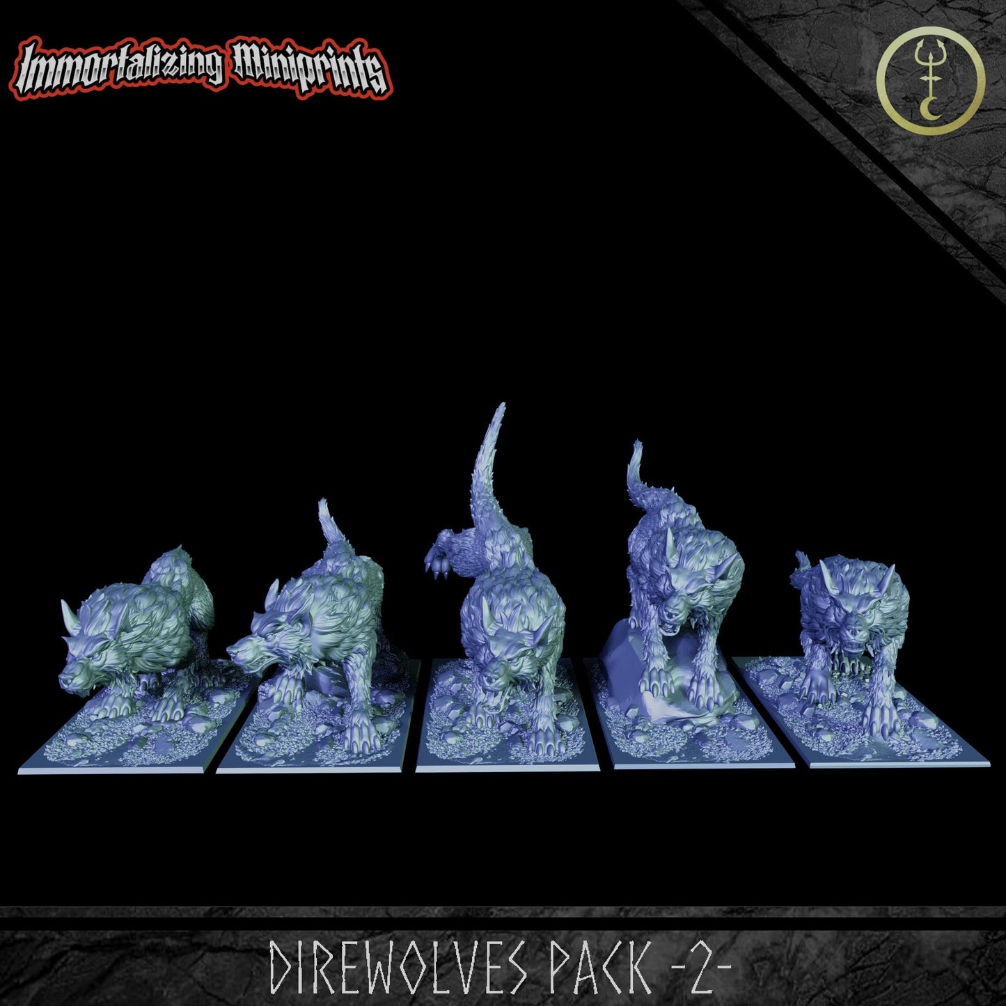 Immortalizing Miniprints Direwolves Pack 2 - Fantasy / D&D (Custom Order) - product image 2 of 7