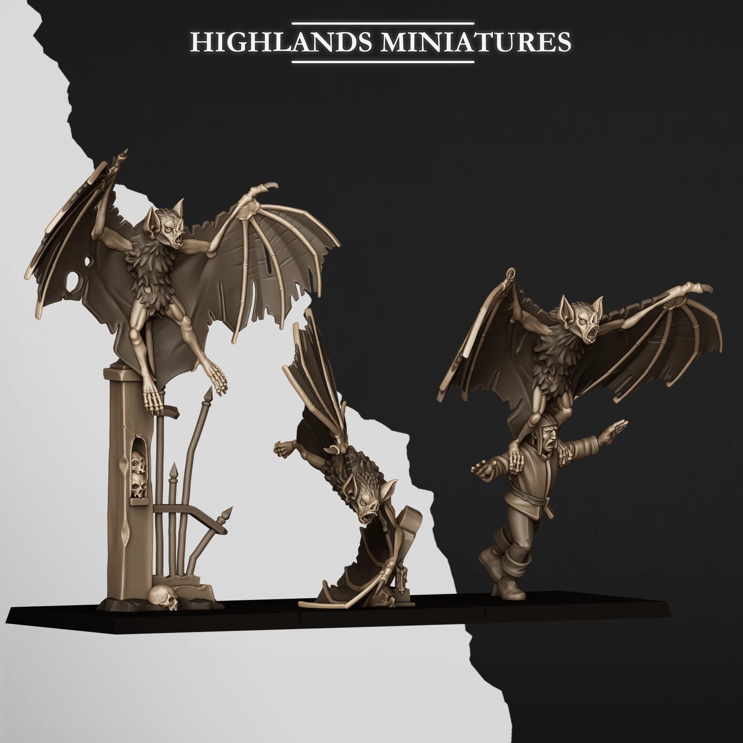 Highland Miniatures Giant Bats - Fantasy / D&D (Custom Order) - product image 2 of 5